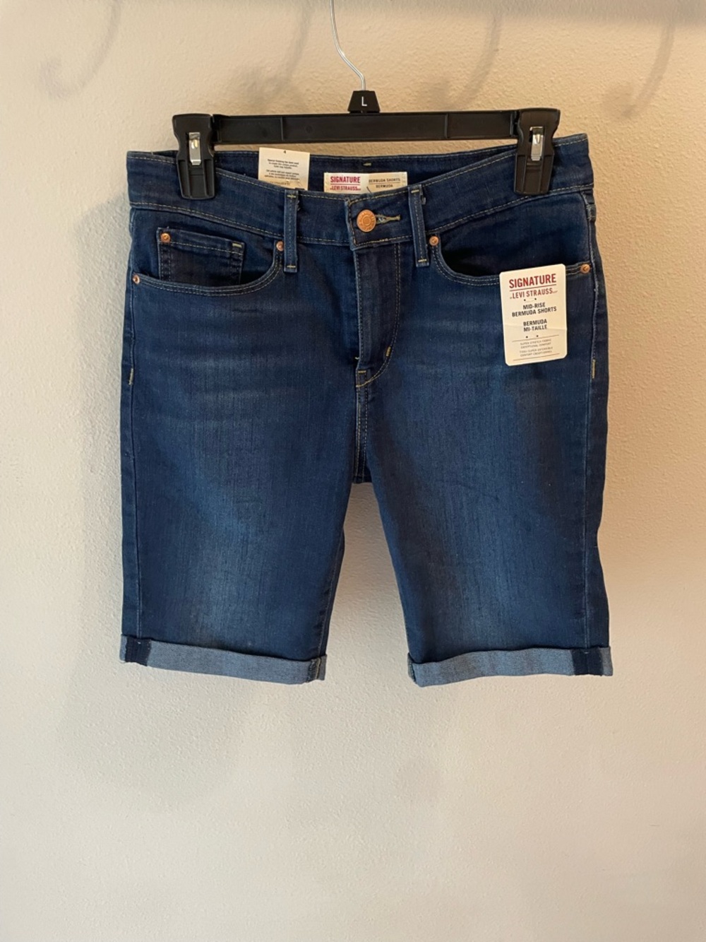 Signature by Levi Strauss Indigo Blue Denim Bermuda Shorts